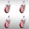 Service Caster 5 Inch SS Red Polyurethane Wheel Swivel 1/2 Inch Threaded Stem Caster Set SCC SCC-SSTS20S514-PPUB-RED-121315-4 - alternate 1